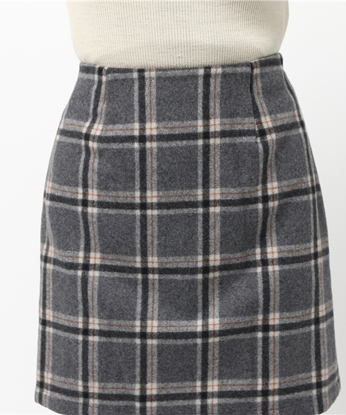 archives（アルシーヴ）の「チェック ウールタイトスカート（スカート・レディース・グレー/カーキ/ネイビー・MEDIUM）」の8枚目の写真