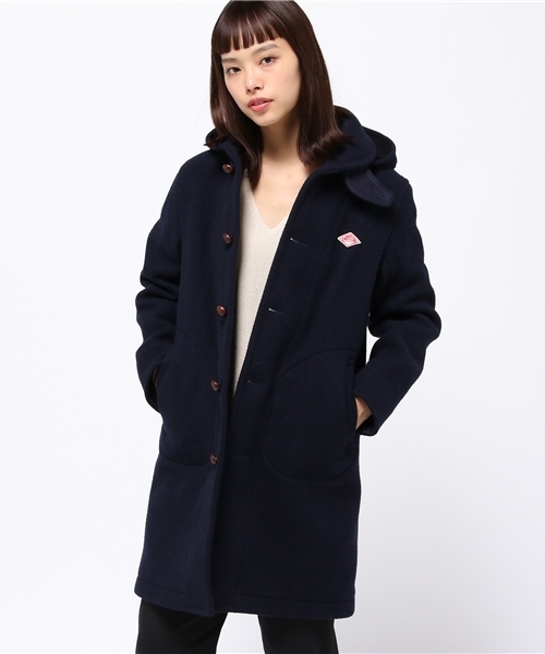 Danton ダントン の Danton ダントン ウールモッサフードシングルコート ロング その他アウター Wear