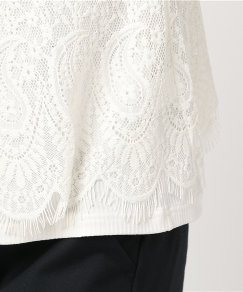 Honeys（ハニーズ）の「レースキャミアンサンブル（Tシャツ/カットソー・レディース・ピンク/ブラック/オフホワイト/グレー・L/M）」の10枚目の写真