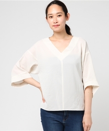 un dix cors | ボイルVネックブラウス(シャツ/ブラウス)