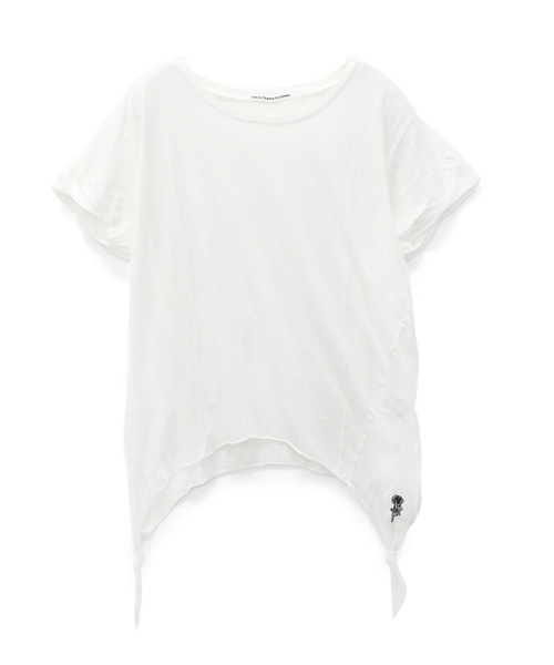 RNA（アールエヌエー）の「M0680 ツイストスリーブTシャツ（Tシャツ/カットソー・レディース・ホワイト/ピンク/ブラック・MEDIUM）」の2枚目の写真