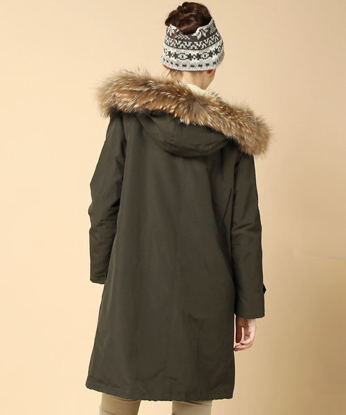 liflattie ships（リフラティ シップス）の「liflattie:ボアジップ モッズコート（モッズコート・レディース・ブラック/オリーブ・ONE SIZE）」の4枚目の写真