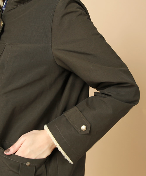 liflattie ships（リフラティ シップス）の「liflattie:ボアジップ モッズコート（モッズコート・レディース・ブラック/オリーブ・ONE SIZE）」の8枚目の写真