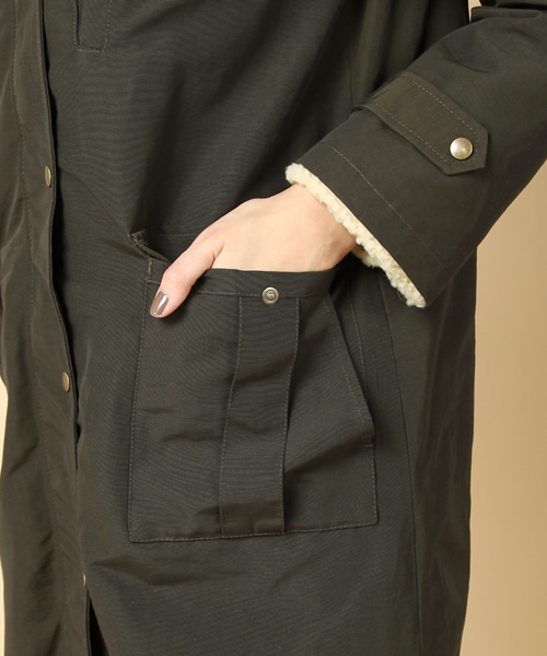 liflattie ships（リフラティ シップス）の「liflattie:ボアジップ モッズコート（モッズコート・レディース・ブラック/オリーブ・ONE SIZE）」の9枚目の写真