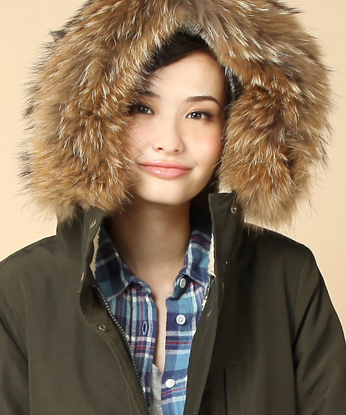 liflattie ships（リフラティ シップス）の「liflattie:ボアジップ モッズコート（モッズコート・レディース・ブラック/オリーブ・ONE SIZE）」の10枚目の写真