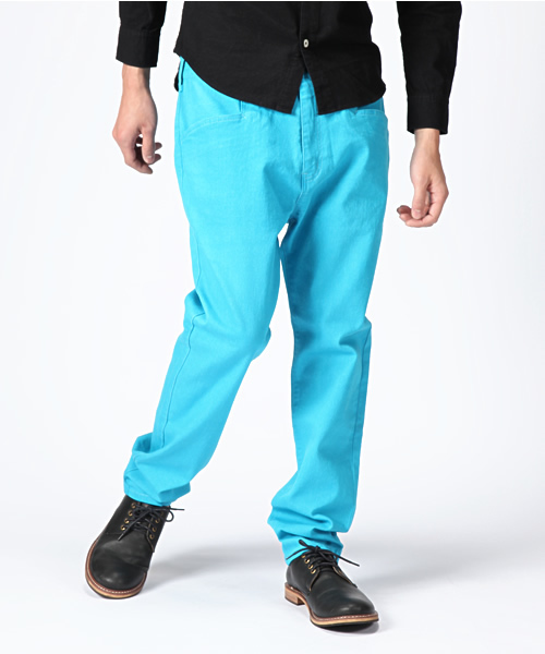 WEGO（ウィゴー）の「WEGO/サルエルスキニーデニムパンツ（デニムパンツ・メンズ・ブラック/ベージュ/ネイビー/グリーン/アイボリー/ターコイズブルー/ライトブラウン/ロイヤルブルー/ワイン・MEDIUM/LARGE/SMALL）」の7枚目の写真