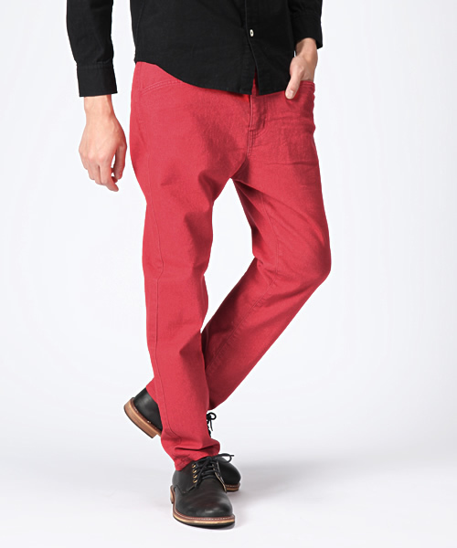 WEGO（ウィゴー）の「WEGO/サルエルスキニーデニムパンツ（デニムパンツ・メンズ・ブラック/ベージュ/ネイビー/グリーン/アイボリー/ターコイズブルー/ライトブラウン/ロイヤルブルー/ワイン・MEDIUM/LARGE/SMALL）」の9枚目の写真