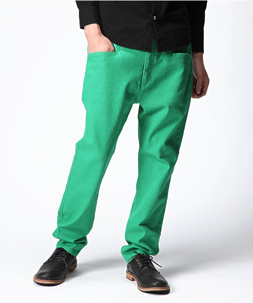 WEGO（ウィゴー）の「WEGO/サルエルスキニーデニムパンツ（デニムパンツ・メンズ・ブラック/ベージュ/ネイビー/グリーン/アイボリー/ターコイズブルー/ライトブラウン/ロイヤルブルー/ワイン・MEDIUM/LARGE/SMALL）」の6枚目の写真