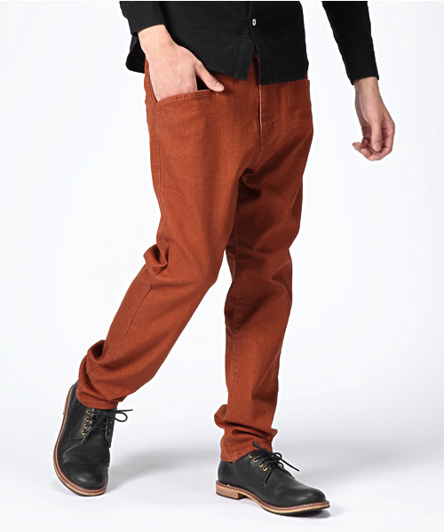 WEGO（ウィゴー）の「WEGO/サルエルスキニーデニムパンツ（デニムパンツ・メンズ・ブラック/ベージュ/ネイビー/グリーン/アイボリー/ターコイズブルー/ライトブラウン/ロイヤルブルー/ワイン・MEDIUM/LARGE/SMALL）」の4枚目の写真