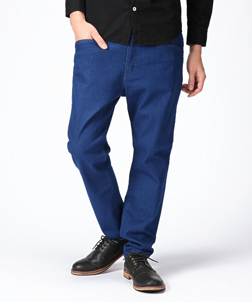 WEGO（ウィゴー）の「WEGO/サルエルスキニーデニムパンツ（デニムパンツ・メンズ・ブラック/ベージュ/ネイビー/グリーン/アイボリー/ターコイズブルー/ライトブラウン/ロイヤルブルー/ワイン・MEDIUM/LARGE/SMALL）」の15枚目の写真