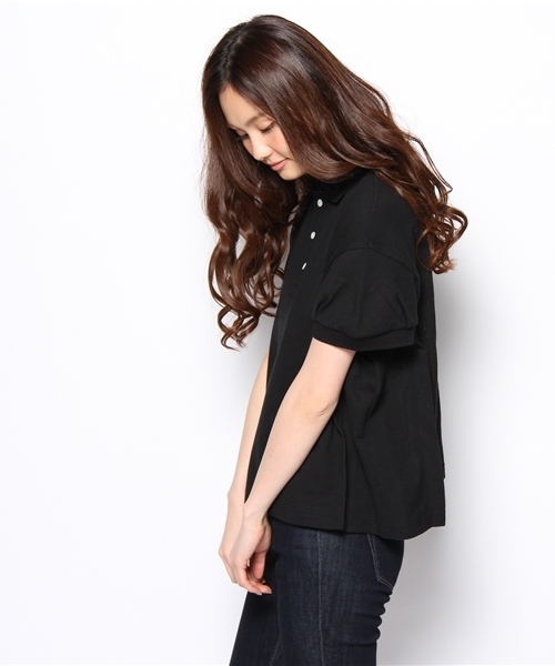 Ray BEAMS（レイビームス）の「△SWANLAKE×Ray BEAMS / 別注デザインポロ（ポロシャツ・レディース・ホワイト/ブラック・ONE SIZE）」の4枚目の写真