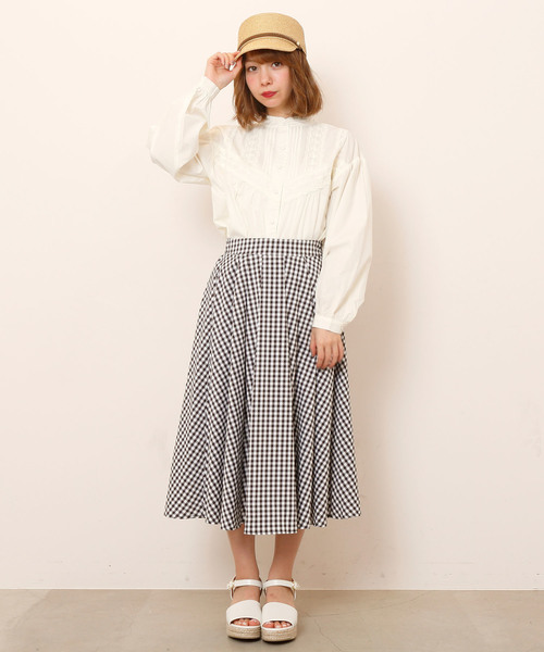 RAY CASSIN（レイカズン）の「レース切替ブラウス（シャツ/ブラウス・レディース・ブラック/オフホワイト/A・FREE）」の11枚目の写真