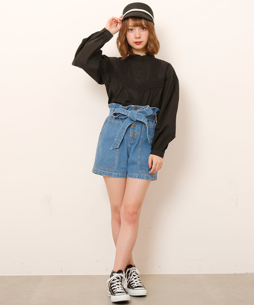 RAY CASSIN（レイカズン）の「レース切替ブラウス（シャツ/ブラウス・レディース・ブラック/オフホワイト/A・FREE）」の10枚目の写真