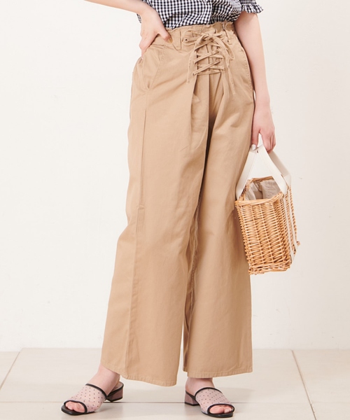 natural couture(ナチュラルクチュール)の「レースアップフリンジチノパンツ(その他パンツ・レディース・ベージュ/カーキ・FREE)」の13枚目の写真