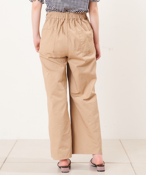 natural couture(ナチュラルクチュール)の「レースアップフリンジチノパンツ(その他パンツ・レディース・ベージュ/カーキ・FREE)」の4枚目の写真