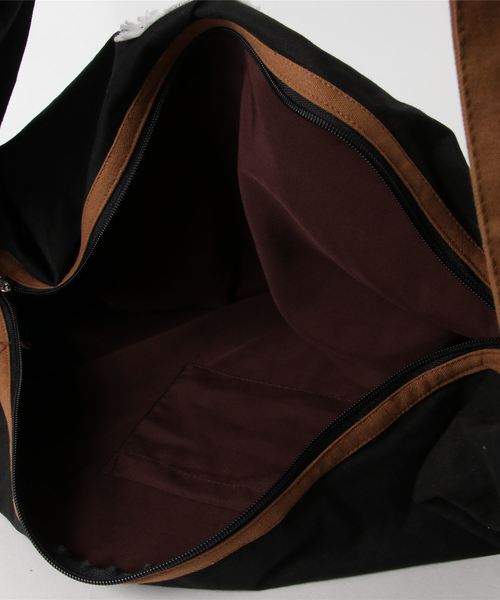 チャイハネ（チャイハネ）の「【チャイハネ】INDIA MADE シンプルビッグショルダーバッグ（ショルダーバッグ・メンズ・ホワイト/ブラック/ブルー/キャメル・FREE）」の8枚目の写真