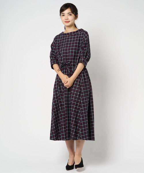 To B By Agnes B トゥービーバイアニエスベー の Wl43 Robe クラシックチェックワンピース ワンピース Wear To B By Agnes B トゥービーバイアニエスベー の Wl43 Robe クラシックチェックワンピース ワンピース Wear