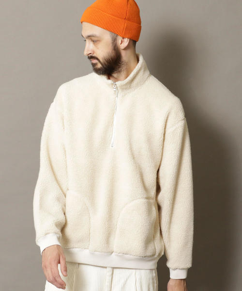 BEAUTY&YOUTH UNITED ARROWS（ビューティーアンドユースユナイテッドアローズ）の「BY ボア ハーフジップ レイズドネック スウェット（スウェット・メンズ・ダークグレー/オフホワイト・SMALL/MEDIUM/LARGE/X-LARGE）」の2枚目の写真