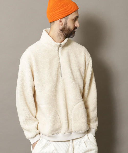 BEAUTY&YOUTH UNITED ARROWS（ビューティーアンドユースユナイテッドアローズ）の「BY ボア ハーフジップ レイズドネック スウェット（スウェット・メンズ・ダークグレー/オフホワイト・SMALL/MEDIUM/LARGE/X-LARGE）」の12枚目の写真