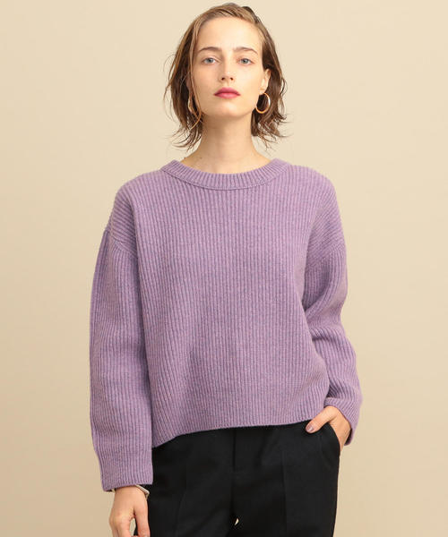 BEAUTY&YOUTH UNITED ARROWS（ビューティーアンドユースユナイテッドアローズ）の「BY∴ ウール畦バックスリットカラーニット ◆（ニット/セーター・レディース・ピンク/パープル/グリーン・FREE）」の17枚目の写真