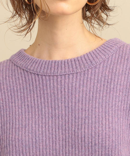 BEAUTY&YOUTH UNITED ARROWS（ビューティーアンドユースユナイテッドアローズ）の「BY∴ ウール畦バックスリットカラーニット ◆（ニット/セーター・レディース・ピンク/パープル/グリーン・FREE）」の8枚目の写真