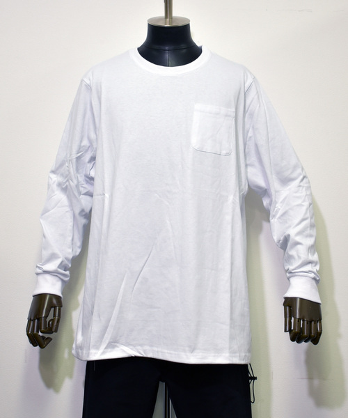 Ranch standard（ランチスタンダード）の「【Ranch Standard】 RA18-087　ロングスリーブTEE　ビッグシルエット（Tシャツ/カットソー・メンズ・ブラック/オフホワイト/オリーブ/杢グレー・2/3）」の9枚目の写真