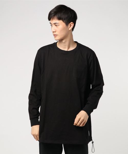 Ranch standard（ランチスタンダード）の「【Ranch Standard】 RA18-087　ロングスリーブTEE　ビッグシルエット（Tシャツ/カットソー・メンズ・ブラック/オフホワイト/オリーブ/杢グレー・2/3）」の3枚目の写真
