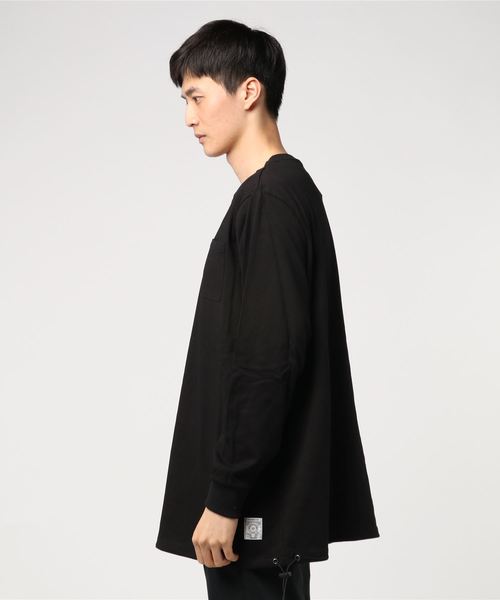 Ranch standard（ランチスタンダード）の「【Ranch Standard】 RA18-087　ロングスリーブTEE　ビッグシルエット（Tシャツ/カットソー・メンズ・ブラック/オフホワイト/オリーブ/杢グレー・2/3）」の5枚目の写真