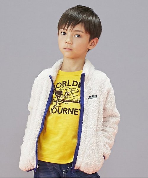 BREEZE（ブリーズ）の「ファーフリースジャケット（マウンテンパーカー・キッズ・ピンク/ライム/ブルー/キナリ・80/130/90/100/120/140/110）」の2枚目の写真