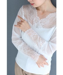cawaii（カワイイ）の「肌見せ卒業世代の長袖レースインナートップス（Tシャツ/カットソー・レディース）」