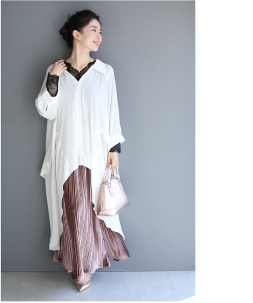 cawaii（カワイイ）の「肌見せ卒業世代の長袖レースインナートップス（Tシャツ/カットソー・レディース・ブラック/ホワイト・M/XL）」の10枚目の写真