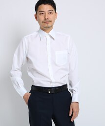 100/2ブロードシャツ[ メンズ シャツ ワイシャツ 形態安定 無地 白 ]