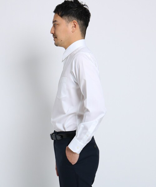 TAKEO KIKUCHI（タケオキクチ）の「100/2ブロードシャツ[ メンズ シャツ ワイシャツ 形態安定 無地 白 ]（ビジネスシャツ・メンズ・ホワイト・01/02/03/04）」の9枚目の写真