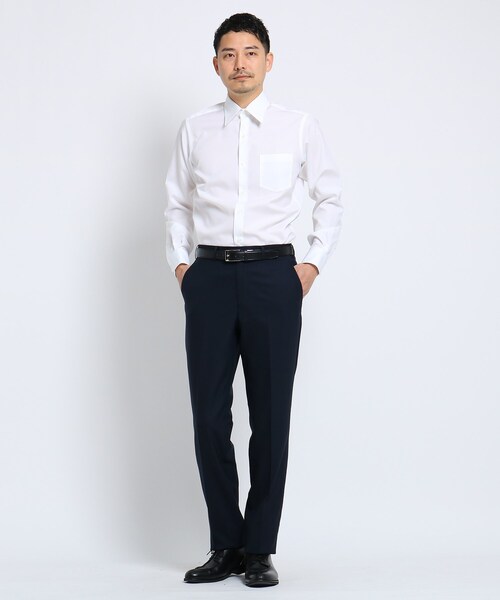 TAKEO KIKUCHI（タケオキクチ）の「100/2ブロードシャツ[ メンズ シャツ ワイシャツ 形態安定 無地 白 ]（ビジネスシャツ・メンズ・ホワイト・01/02/03/04）」の4枚目の写真