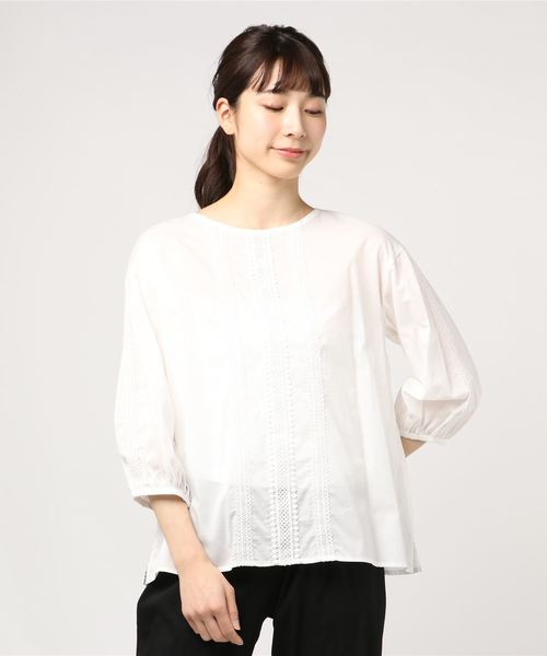 Petit Honfleur（プチオンフルール）の「◇カタログ掲載◇レース使いプルオーバー（Tシャツ/カットソー・レディース・ホワイト/ブルー/アイボリー・11号/13号/9号）」の9枚目の写真