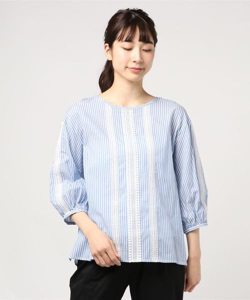 Petit Honfleur（プチオンフルール）の「◇カタログ掲載◇レース使いプルオーバー（Tシャツ/カットソー・レディース・ホワイト/ブルー/アイボリー・11号/13号/9号）」の11枚目の写真