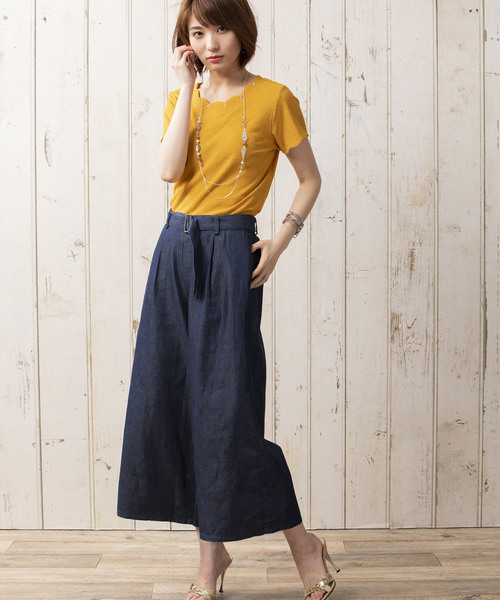 BELLUNA PLUS（ベルーナ）の「ビジュー付スカラップデザインプルオーバー（Tシャツ/カットソー・レディース・ネイビー/ブルー/イエロー系その他/レッド系その他・MEDIUM/LARGE/X-LARGE）」の11枚目の写真