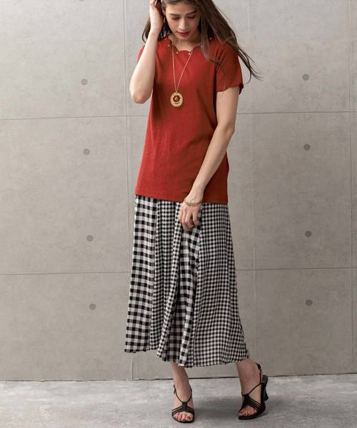 BELLUNA PLUS（ベルーナ）の「ビジュー付スカラップデザインプルオーバー（Tシャツ/カットソー・レディース・ネイビー/ブルー/イエロー系その他/レッド系その他・MEDIUM/LARGE/X-LARGE）」の14枚目の写真