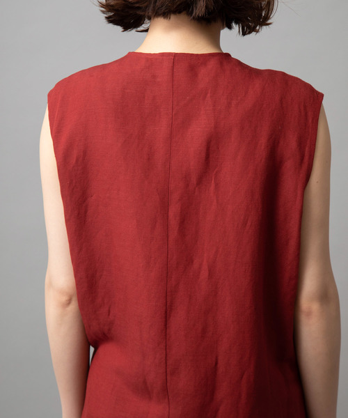 Munich（ミューニック）の「【2way】リネンレーヨンカシュクールワンピース/ロングジレ（ワンピース・レディース・ブラック/ベージュ/レッド/カーキ・FREE）」の8枚目の写真