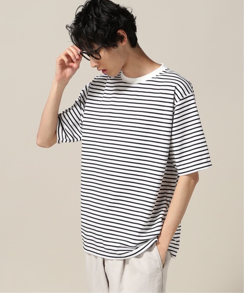 417 EDIFICE(フォーワンセブンエディフィス)の「アルティマポンチボーダー クルーネック TEE(Tシャツ/カットソー・メンズ・ホワイト/ブラック・LARGE/MEDIUM/SMALL/X-LARGE)」の1枚目の写真