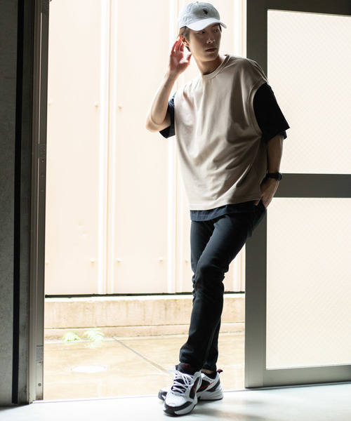 WEGO（ウィゴー）の「WEGO/カノコクルーネックベスト（ベスト・メンズ・ダークグリーン/ベージュ/ブラック/ダークオレンジ・MEDIUM/LARGE）」の10枚目の写真