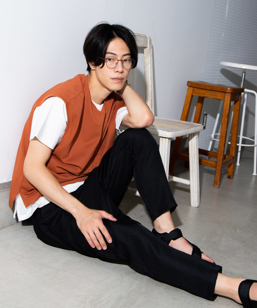 WEGO（ウィゴー）の「WEGO/カノコクルーネックベスト（ベスト・メンズ・ダークグリーン/ベージュ/ブラック/ダークオレンジ・MEDIUM/LARGE）」の16枚目の写真