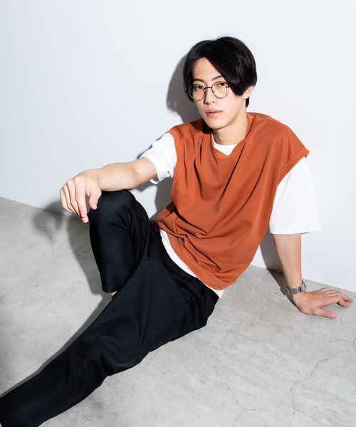 WEGO（ウィゴー）の「WEGO/カノコクルーネックベスト（ベスト・メンズ・ダークグリーン/ベージュ/ブラック/ダークオレンジ・MEDIUM/LARGE）」の18枚目の写真