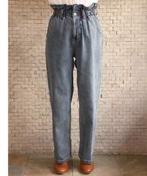 one after another NICE CLAUP | べっ甲ベルト付 デニムテーパードパンツ(デニムパンツ)