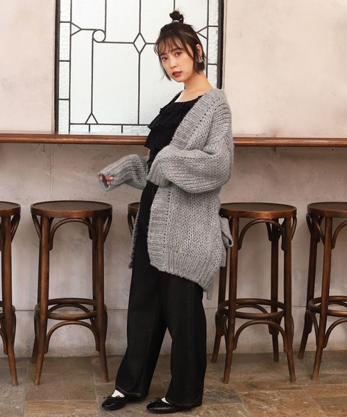 one after another NICE CLAUP（ワンアフターアナザーナイスクラップ）の「べっ甲ベルト付 デニムテーパードパンツ（デニムパンツ・レディース・アイボリー/ブラック/ネイビー/サックスブルー・SMALL/MEDIUM）」の17枚目の写真