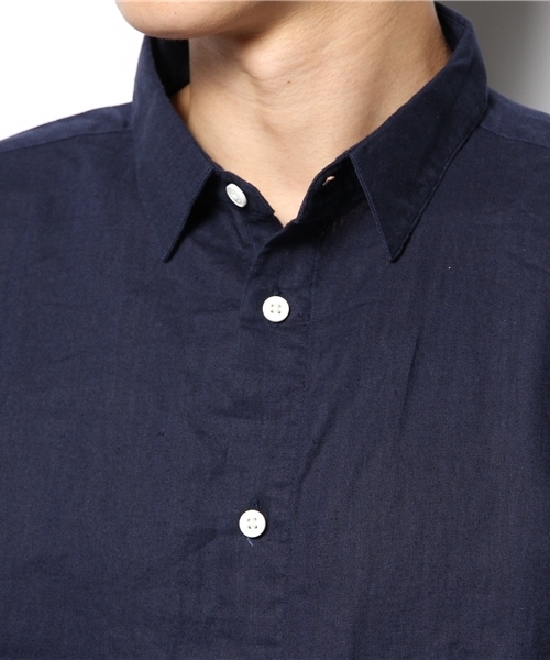 WEGO(ウィゴー)の「WEGO/リネンブレンドロングシャツ(シャツ/ブラウス・メンズ・ブラック/ネイビー/ワイン・MEDIUM/LARGE)」の11枚目の写真