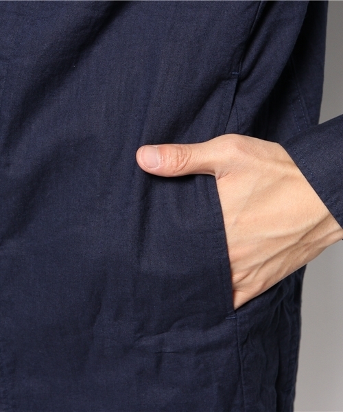 WEGO(ウィゴー)の「WEGO/リネンブレンドロングシャツ(シャツ/ブラウス・メンズ・ブラック/ネイビー/ワイン・MEDIUM/LARGE)」の5枚目の写真