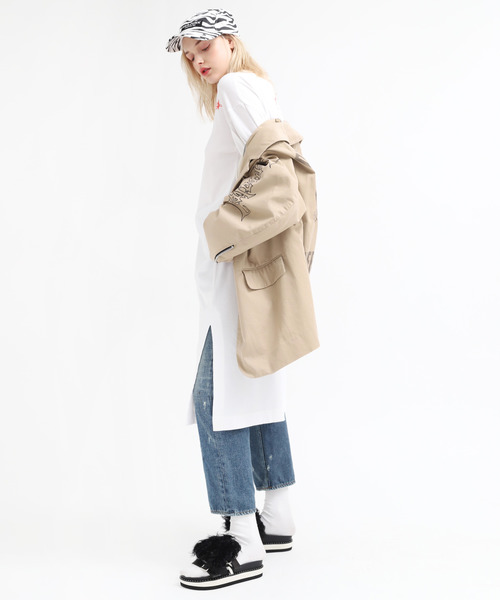 RNA（アールエヌエー）の「M1323 スリーブデザインマキシTシャツワンピース（ワンピース・レディース・ホワイト/ベージュ/ブラック・MEDIUM）」の17枚目の写真