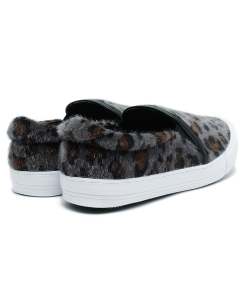 CIAOPANIC（チャオパニック）の「【Ciaopanic】ヒョウ柄ハラコスリッポン（スニーカー・レディース・ベージュ/グレー・24/23）」の3枚目の写真