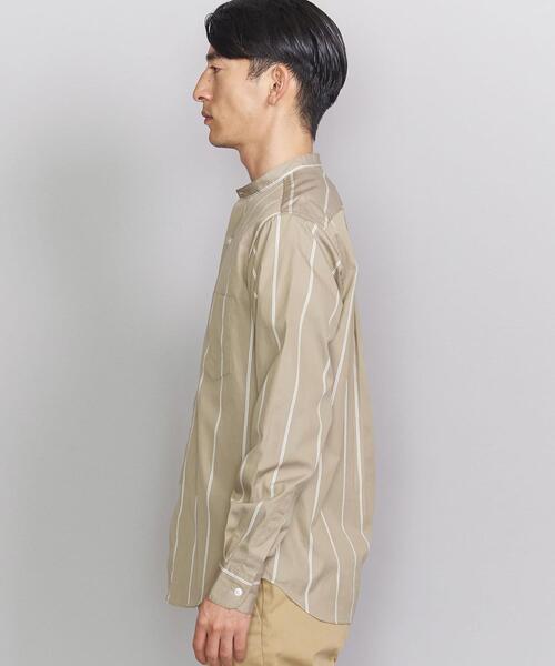BEAUTY&YOUTH UNITED ARROWS（ビューティーアンドユースユナイテッドアローズ）の「BY 70/2 ブロードストライプ バンドカラーシャツ（シャツ/ブラウス・メンズ・ベージュ/ホワイト・MEDIUM/SMALL/X-SMALL/LARGE/X-LARGE）」の4枚目の写真